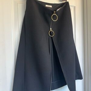 Celine Black A-Line Knee-Length Skirt